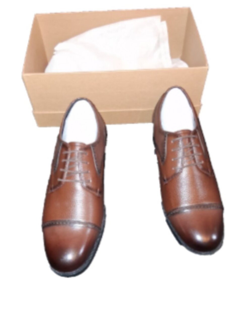 Men's Oxford Brown Size 9 Lace Up Modern Business Leather Thick Sole Shoes